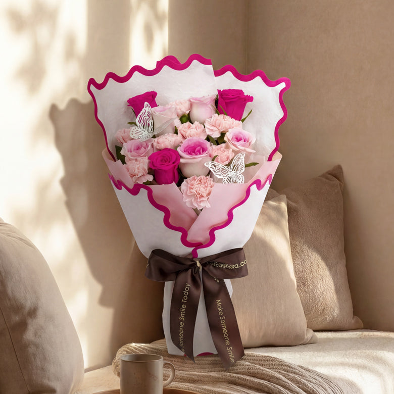 Fluttering Blush — Flower Bouquet