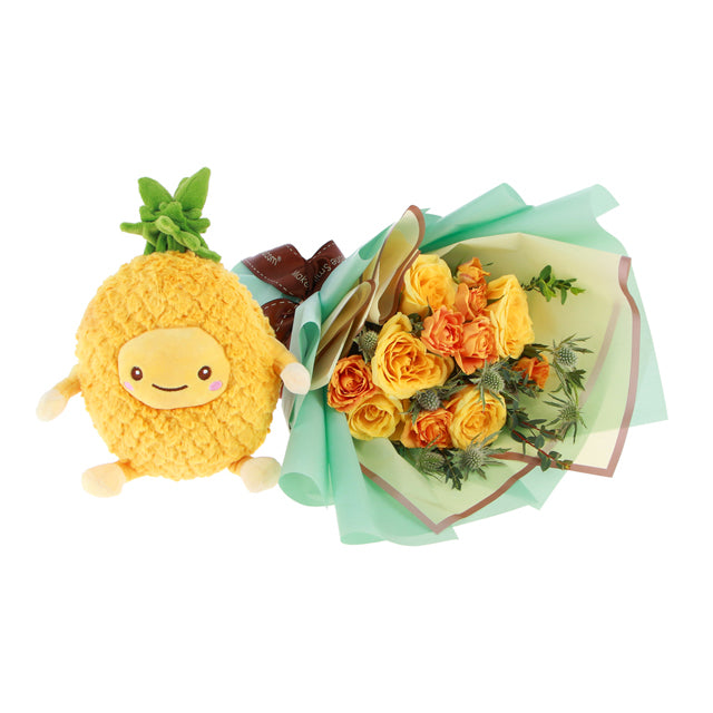 Pina To My Colada - Flower Bouquet & Plush Set