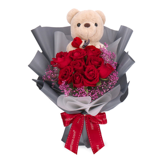 Beary Best - Flower Bouquet & Plush