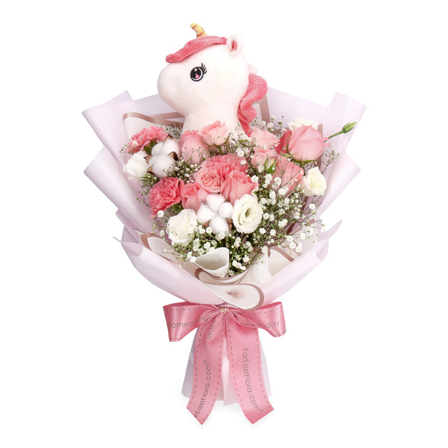 Magical Unicorn - Flower Bouquet & Plush