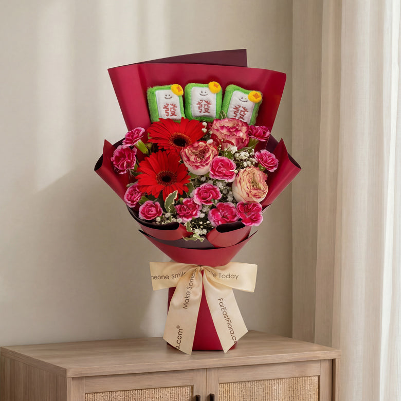 Fa-Bulous Fortune – Flower Bouquet & Plush