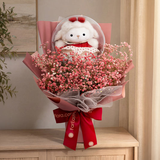 Cotton Cherry – Flower Bouquet & Plush