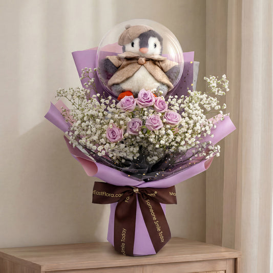 Silver Cape – Flower Bouquet & Plush