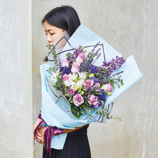 Mulberry Blooms - Premium Rose Bouquet