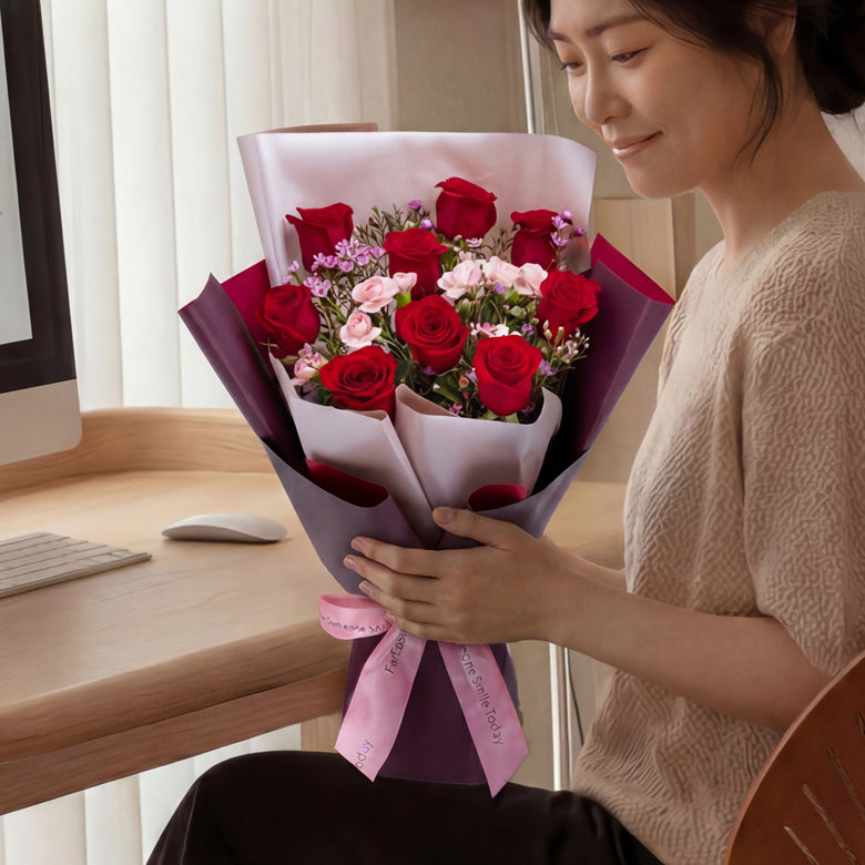 Red Serenade Premium Roses – Flower Bouquet