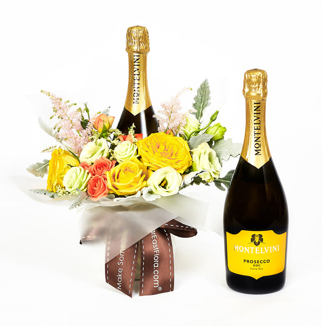 Montelvini Prosecco DOC Dry x Flowers Gift Set