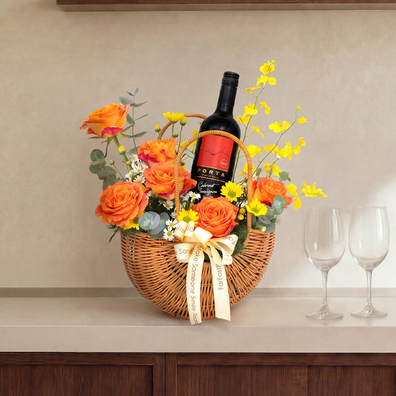 Amber Cheers - Porta Cabernet Sauvignon x Flowers Gift Set