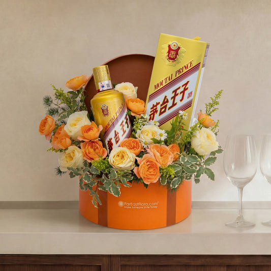 The Prosperity Toast - Moutai Golden Prince x Flowers Gift Set
