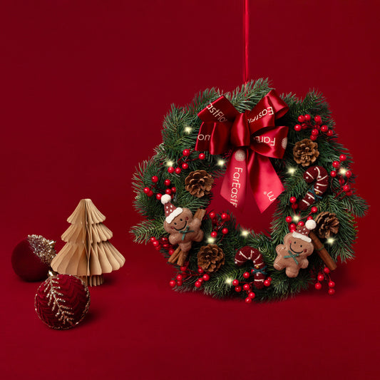 The Gingerbread Welcome - Fresh Nobilis Wreath 30cm
