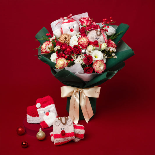 Fluffy Cheer - Fleece Socks Christmas Gift Bouquet