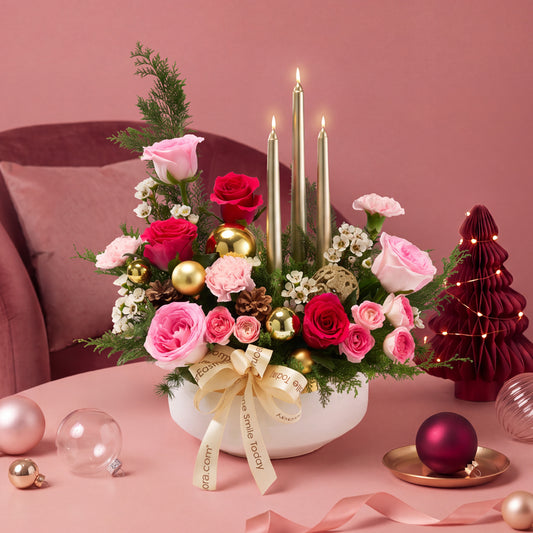 Candlelit Rose Garden - Table Flowers