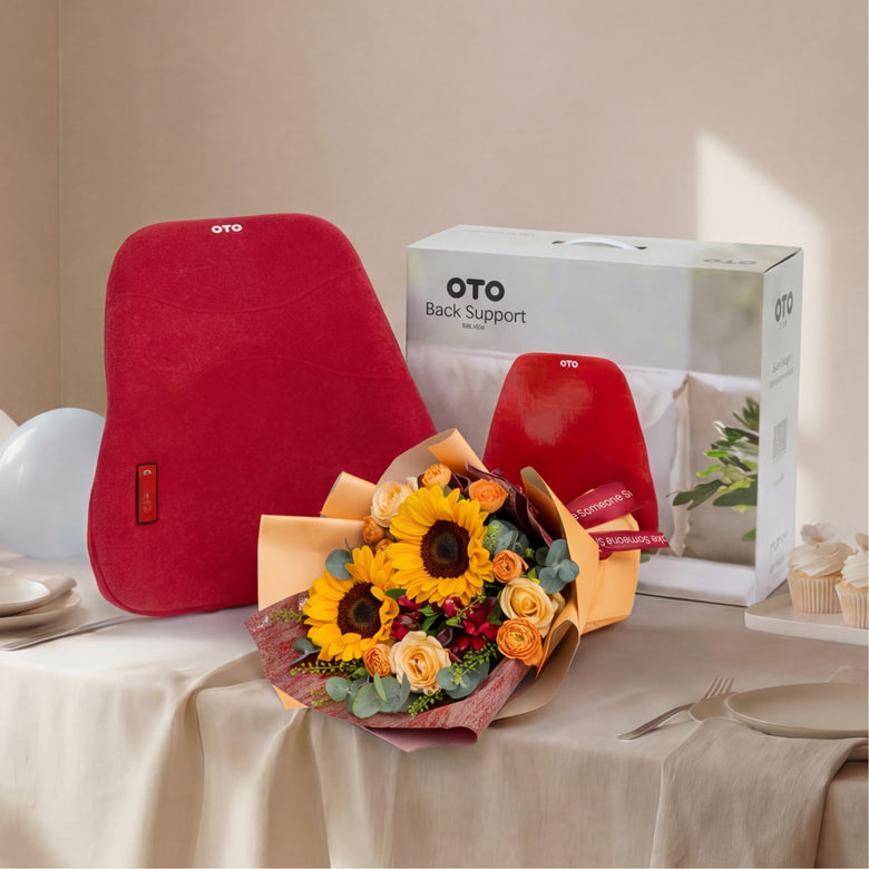 OTO Back Support Massager x Flowers Gift Set