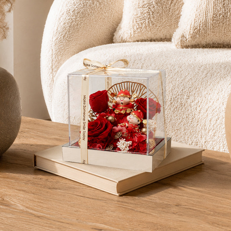 Prosperity God of Fortune – Preserved Flowers